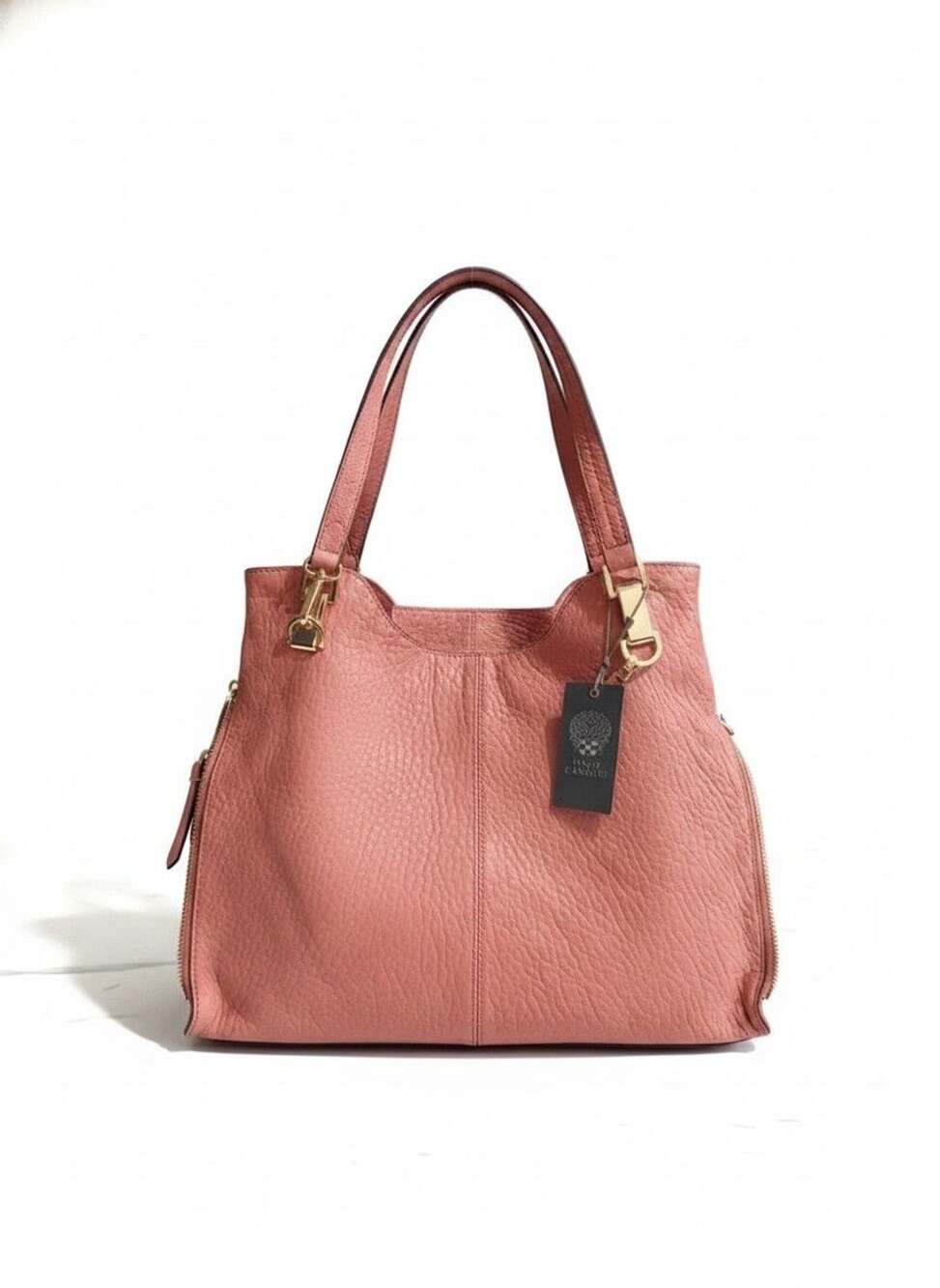 Vince Camuto Riley Tote Sushi Coral Bubble Lamb Leather Large NWT retail: $289